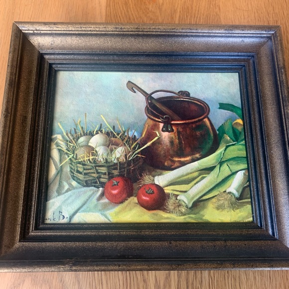 Vintage Print “Still Life” by Henk Bos 8 x 10 print / 11 x 23 wood frame - Picture 2 of 4